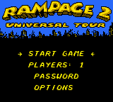 Rampage 2 - Universal Tour (USA) Title Screen
